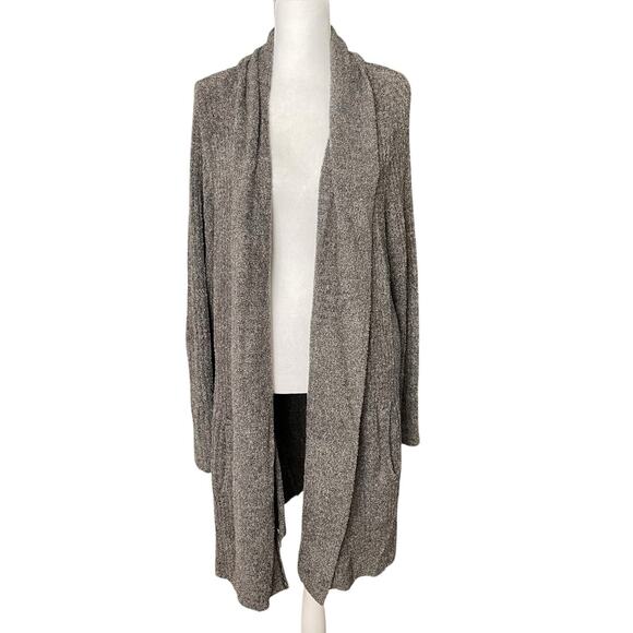 Barefoot Dreams Plus 1X Sweater 494 Cozy Chic Lite Gray Ribbed Cardigan - Picture 1 of 11
